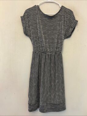 Caution to the Wind Black and White Grid Midi Dress - Casual Size M EUC